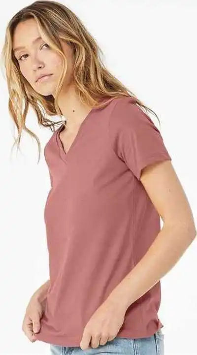 Bella + Canvas 6405 Womens Relaxed Jersey v Neck Tee Mauve