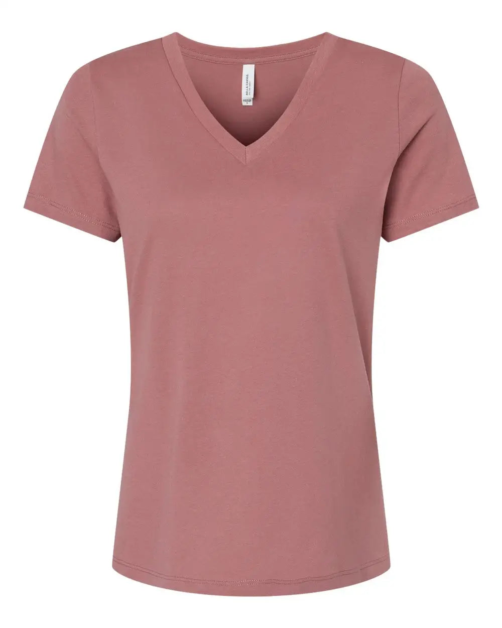 Bella + Canvas 6405 Women’s Relaxed Jersey V-neck Tee - Mauve - Pink / s