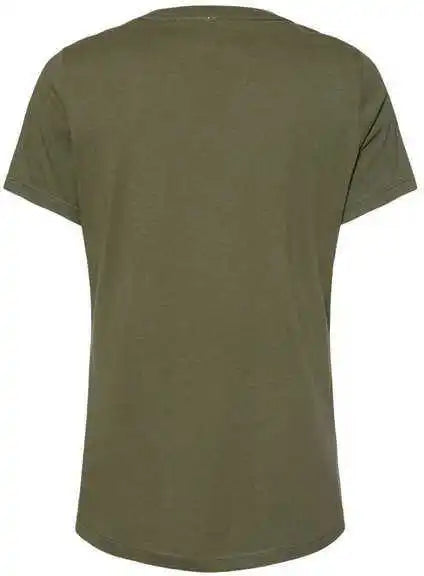 Bella + Canvas 6405 Womens Relaxed Jersey v Neck Tee Military Green
