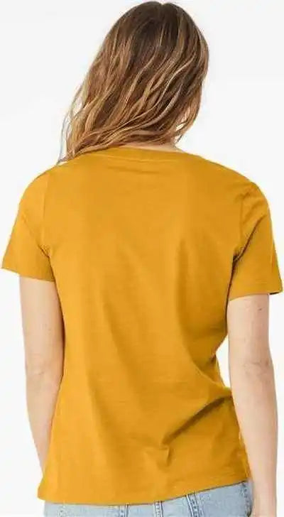 Bella + Canvas 6405 Womens Relaxed Jersey v Neck Tee Mustard