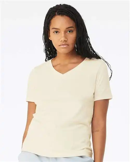 Bella + Canvas 6405 Women’s Relaxed Jersey V-neck Tee - Natural