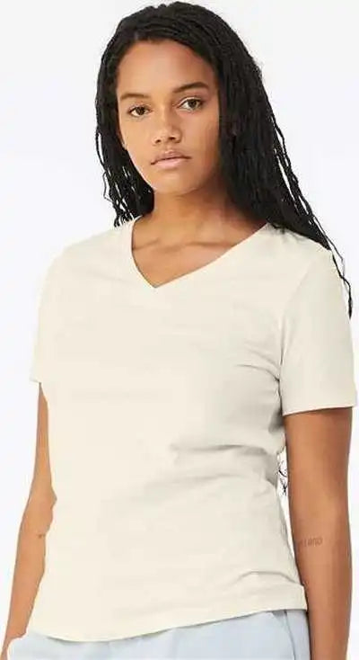 Bella + Canvas 6405 Womens Relaxed Jersey V-neck Tee - Natural