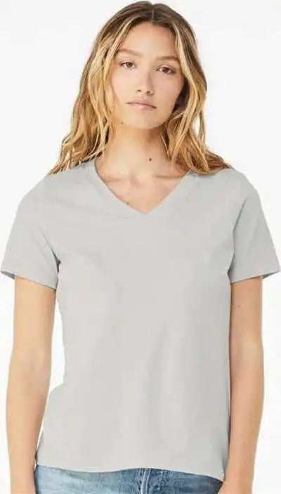 Bella + Canvas 6405 Womens Relaxed Jersey v Neck Tee Silver