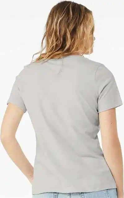 Bella + Canvas 6405 Womens Relaxed Jersey v Neck Tee Silver