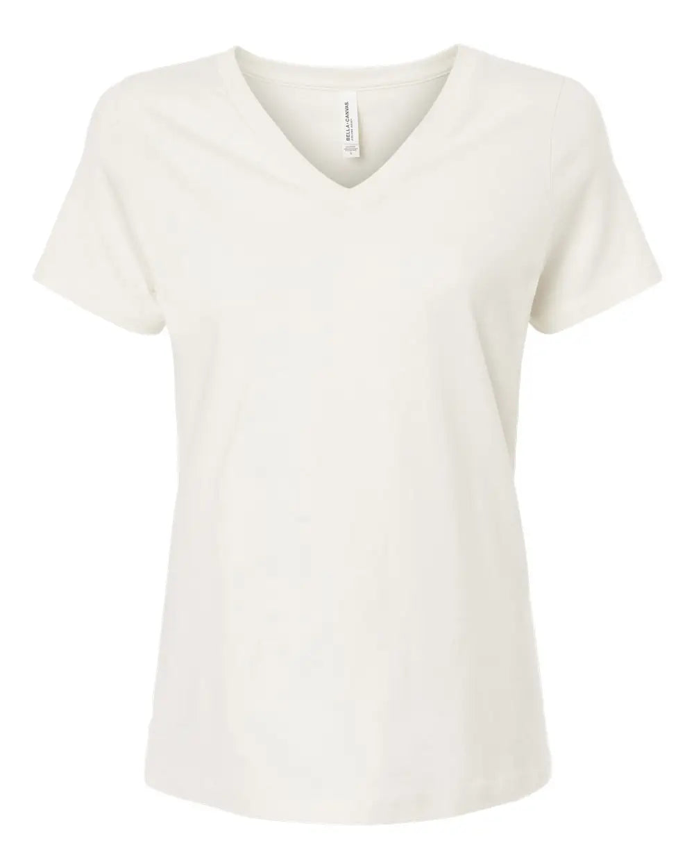 Bella + Canvas 6405 Women’s Relaxed Jersey V-neck Tee - Vintage White - Ivory / s