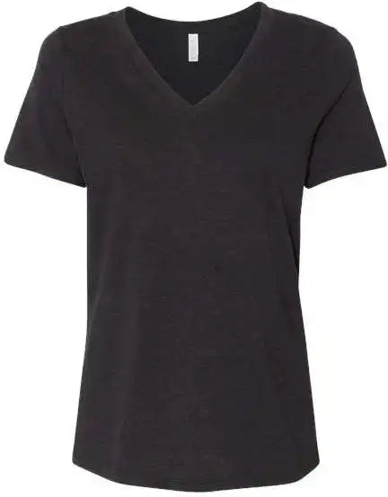 Bella + Canvas 6405cvc Women’s Relaxed Heather Cvc v Neck Tee Black