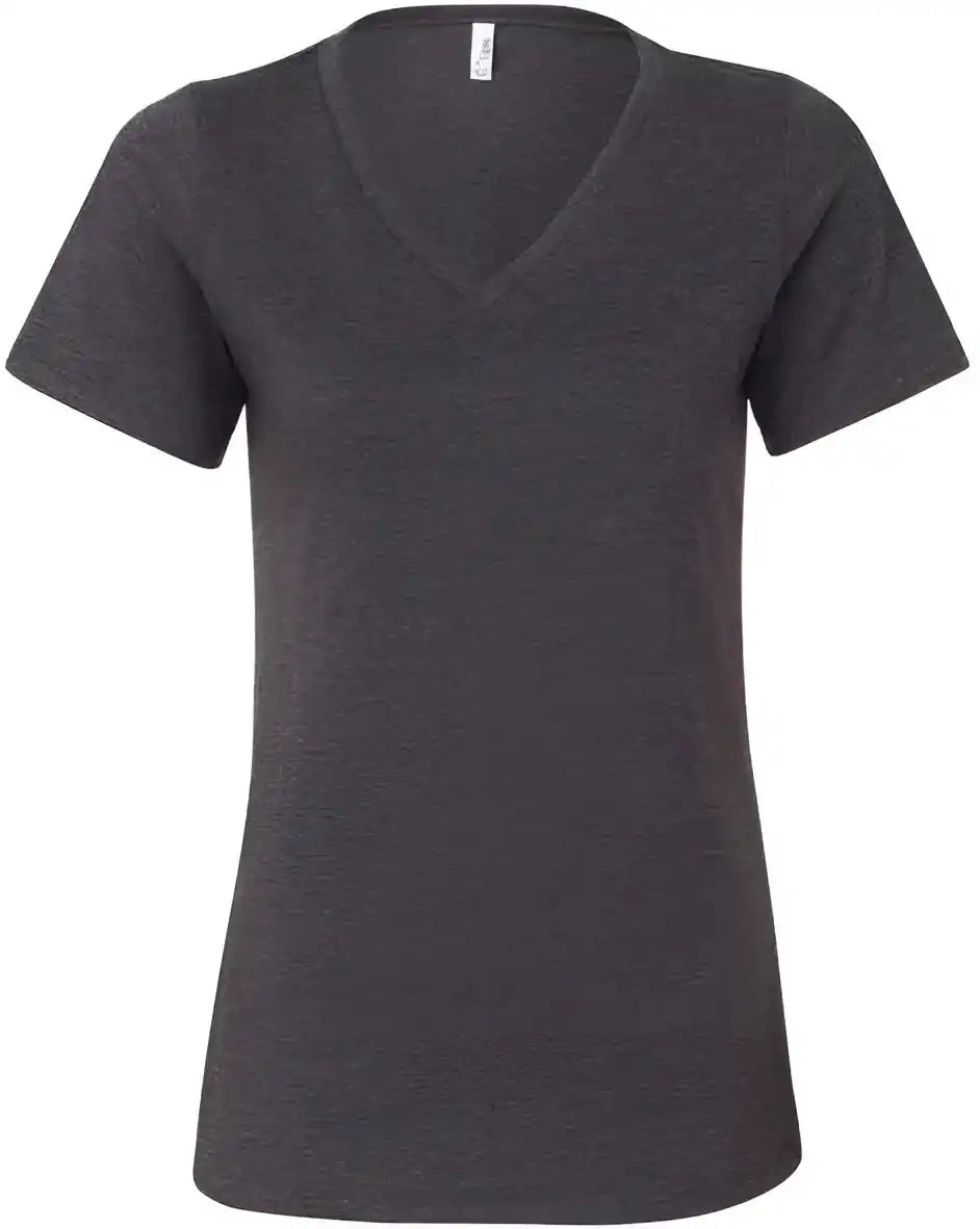 Bella + Canvas 6405cvc Women’s Relaxed Heather Cvc v Neck Tee Dark Gray