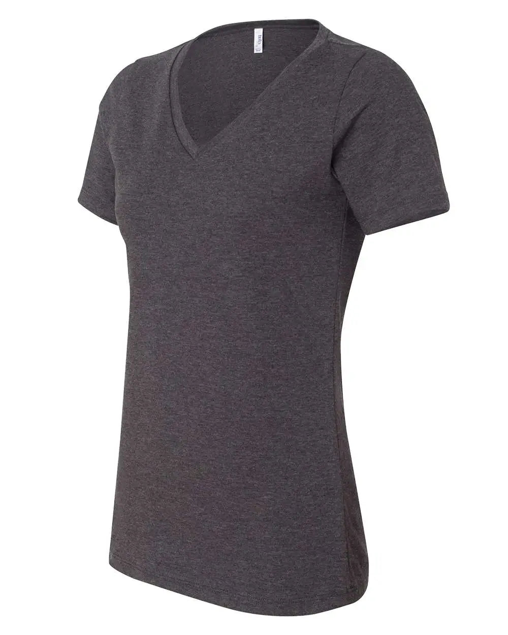 Bella + Canvas 6405cvc Women’s Relaxed Heather Cvc V-neck Tee - Dark Grey
