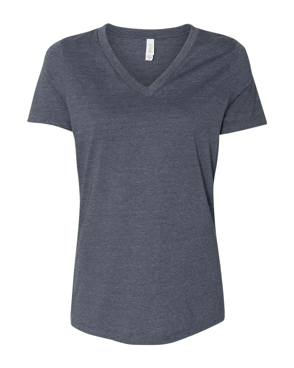 Bella + Canvas 6405cvc Women’s Relaxed Heather Cvc V-neck Tee - Navy - s