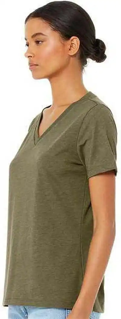 Bella + Canvas 6405cvc Women’s Relaxed Heather Cvc v Neck Tee Olive