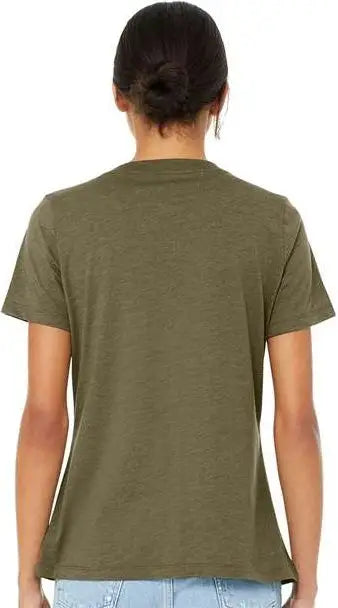 Bella + Canvas 6405cvc Women’s Relaxed Heather Cvc V-neck Tee - Olive