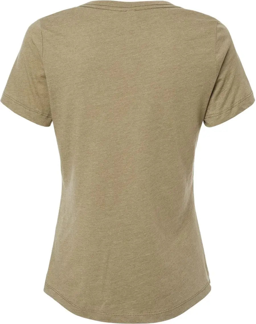 Bella + Canvas 6405cvc Women’s Relaxed Heather Cvc V-neck Tee - Olive - s