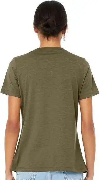 Bella + Canvas 6405cvc Women’s Relaxed Heather Cvc v Neck Tee Olive