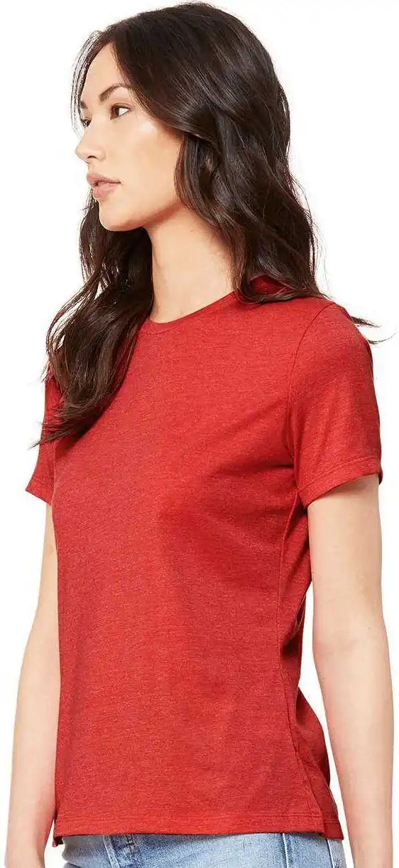 Bella + Canvas 6405cvc Women’s Relaxed Heather Cvc v Neck Tee Red