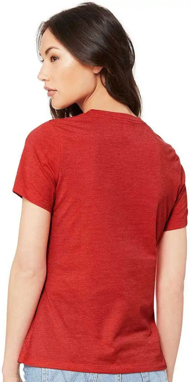 Bella + Canvas 6405cvc Women’s Relaxed Heather Cvc v Neck Tee Red