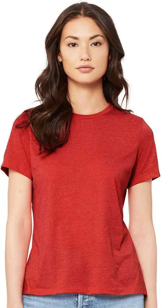 Bella + Canvas 6405cvc Women’s Relaxed Heather Cvc v Neck Tee Red
