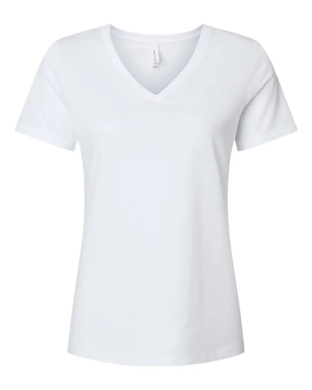 Bella + Canvas 6405cvc Women’s Relaxed Heather Cvc V-neck Tee - Solid White Blend - s