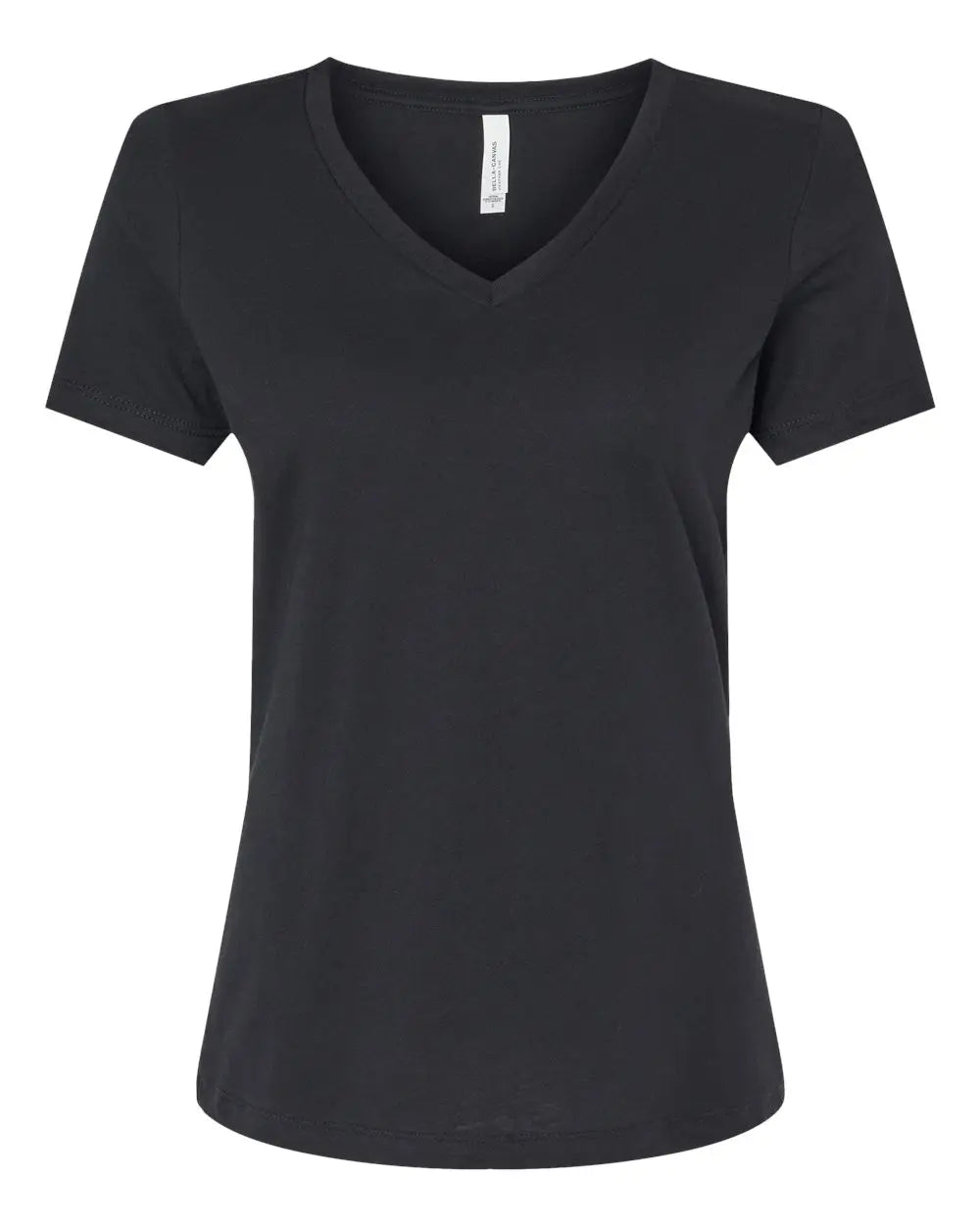 Bella + Canvas 6405cvc Women’s Relaxed Heather Cvc V-neck Tee - Solid Black Blend - s