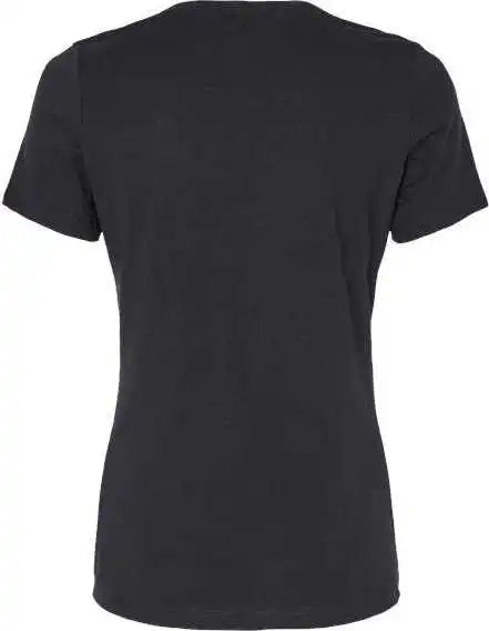 Bella + Canvas 6405cvc Women’s Relaxed Heather Cvc v Neck Tee Solid Black Blend