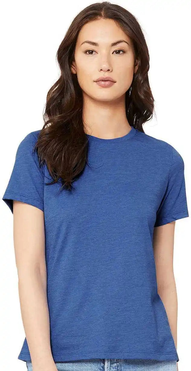 Bella + Canvas 6405cvc Women’s Relaxed Heather Cvc v Neck Tee True Royal