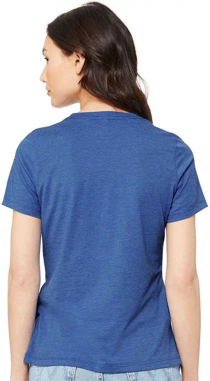 Bella + Canvas 6405cvc Women’s Relaxed Heather Cvc v Neck Tee True Royal