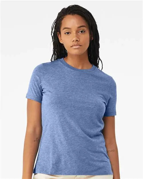 Bella + Canvas 6413 Women’s Relaxed Fit Triblend Tee - Blue