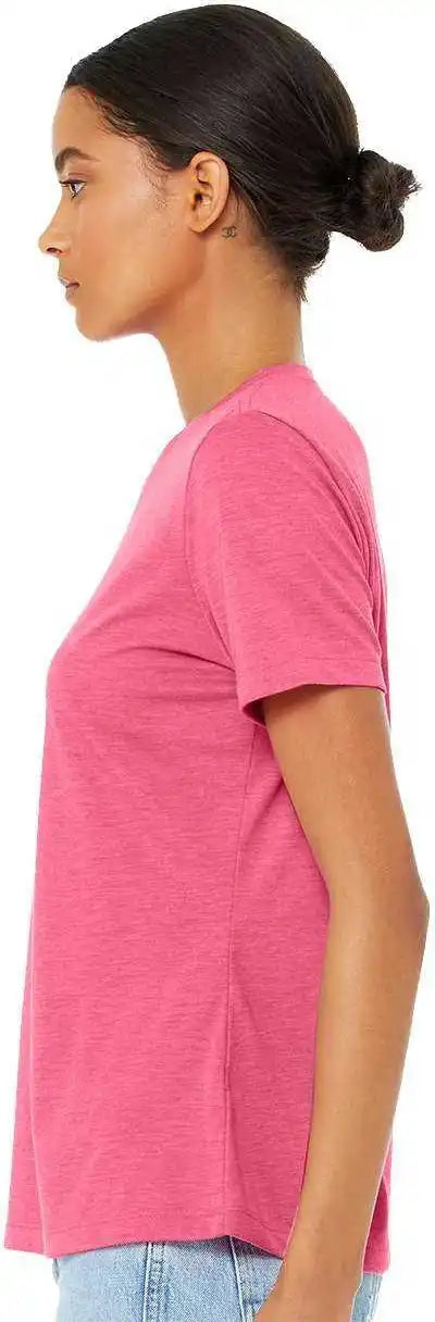 Bella + Canvas 6413 Womens Relaxed Fit Triblend Tee Charity Pink