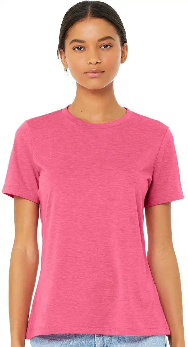 Bella + Canvas 6413 Womens Relaxed Fit Triblend Tee Charity Pink