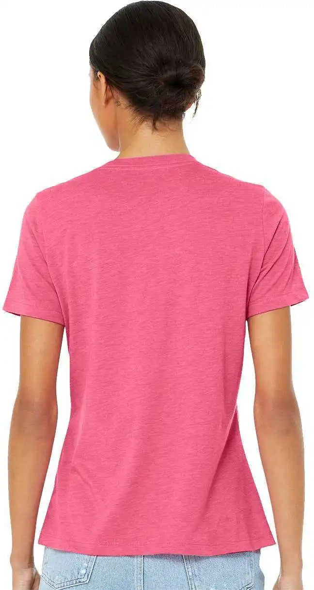 Bella + Canvas 6413 Womens Relaxed Fit Triblend Tee Charity Pink