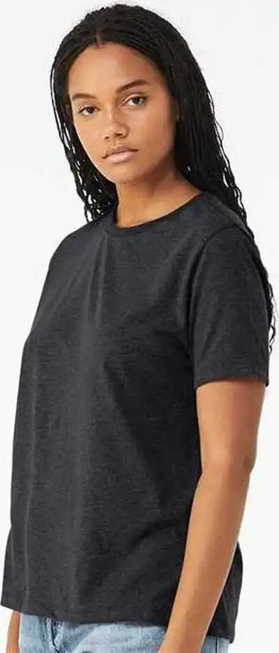 Bella + Canvas 6413 Womens Relaxed Fit Triblend Tee Solid Dark Gray