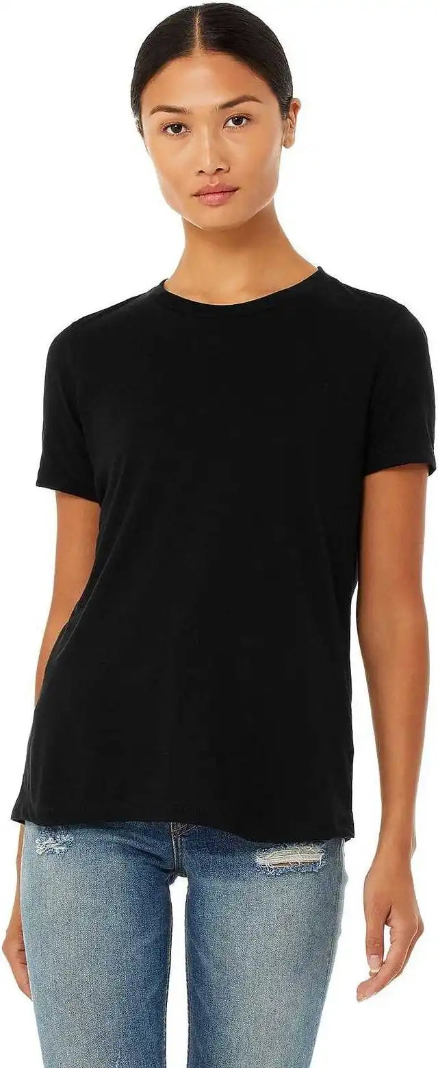 Bella + Canvas 6413 Women’s Relaxed Triblend Short Sleeve Tee - Solid Black