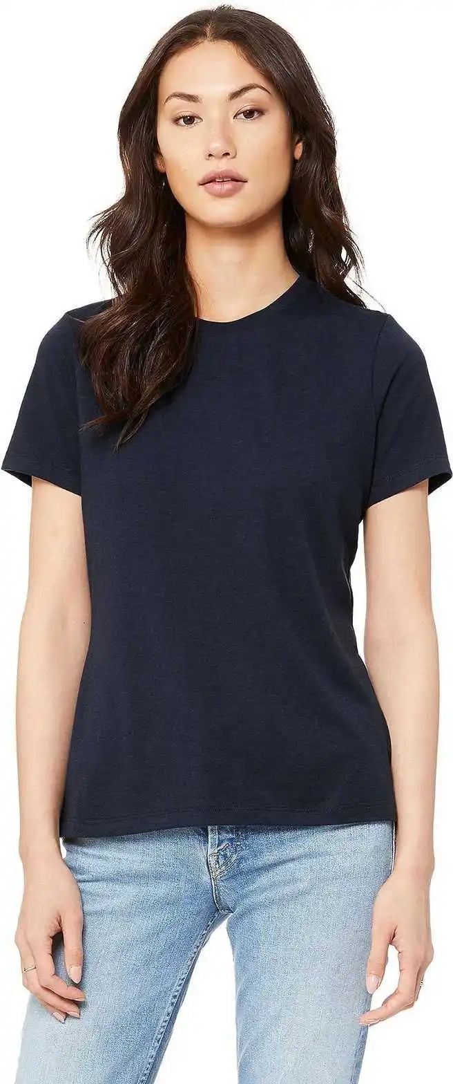 Bella + Canvas 6413 Women’s Relaxed Triblend Short Sleeve Tee Solid Navy