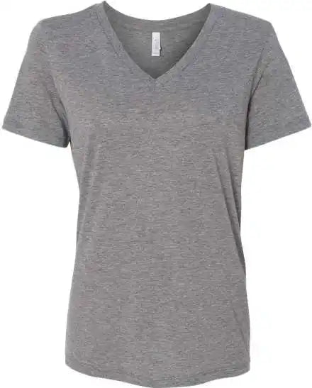 Bella + Canvas 6415 Women’s Relaxed Triblend Short Sleeve v Neck Tee Gray
