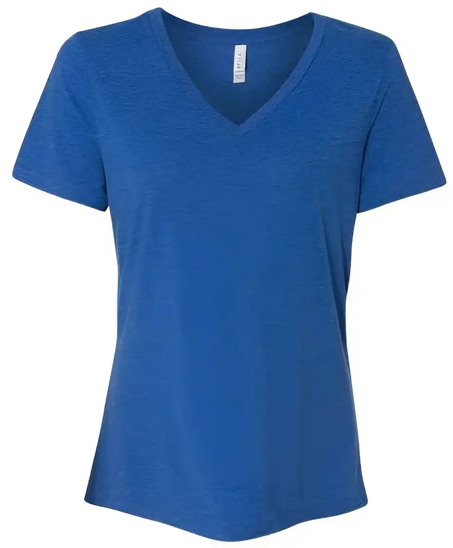 Bella + Canvas 6415 Women’s Relaxed Triblend Short Sleeve V-neck Tee - True Royal