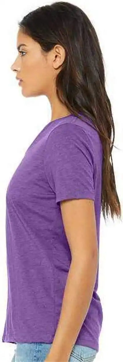 Bella + Canvas 6415 Women’s Relaxed Triblend Short Sleeve v Neck Tee Purple