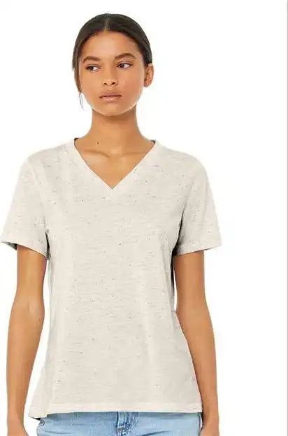 Bella + Canvas 6415 Women’s Relaxed Triblend Short Sleeve V-neck Tee - Oatmeal
