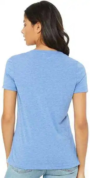 Bella + Canvas 6415 Women’s Relaxed Triblend Short Sleeve v Neck Tee Blue