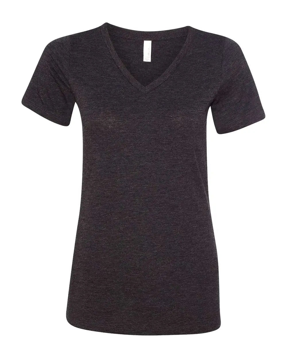 Bella + Canvas 6415 Women’s Relaxed Triblend Short Sleeve V-neck Tee - Charcoal Black - Dark Gray / s