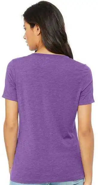 Bella + Canvas 6415 Women’s Relaxed Triblend Short Sleeve v Neck Tee Purple
