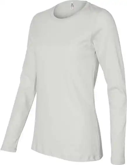 Bella + Canvas 6450 Womens Relaxed Jersey Long Sleeve Tee - White