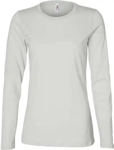 Bella + Canvas 6450 Womens Relaxed Jersey Long Sleeve Tee - White