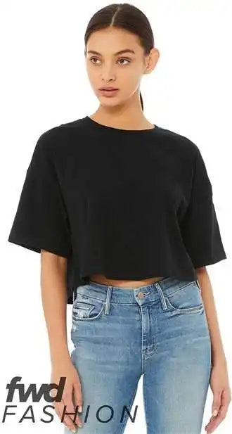 Bella + Canvas 6482 Fwd Fashion Women’s Jersey Cropped Tee Black