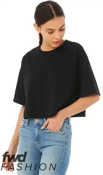 Bella + Canvas 6482 Fwd Fashion Women’s Jersey Cropped Tee Black