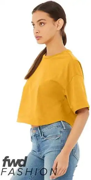 Bella + Canvas 6482 Fwd Fashion Women’s Jersey Cropped Tee Mustard