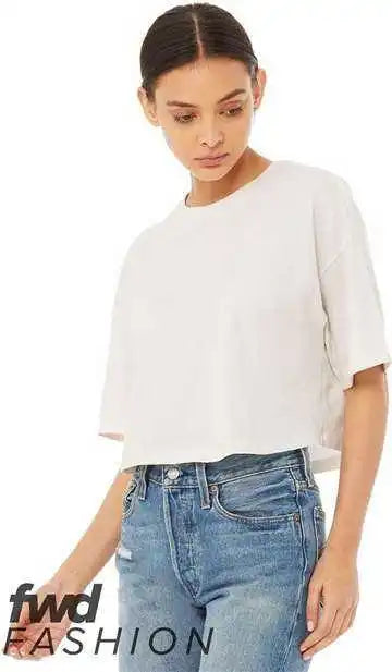 Bella + Canvas 6482 Fwd Fashion Women’s Jersey Cropped Tee Vintage White