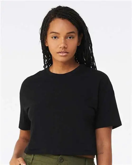Bella + Canvas 6482 Women’s Jersey Crop Tee - Black