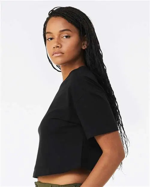 Bella + Canvas 6482 Women’s Jersey Crop Tee - Black