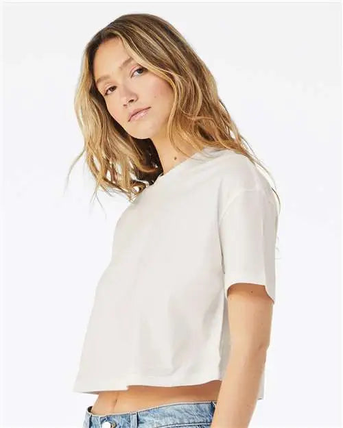 Bella + Canvas 6482 Women’s Jersey Crop Tee - Vintage White