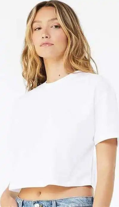 Bella + Canvas 6482 Women’s Jersey Crop Tee White