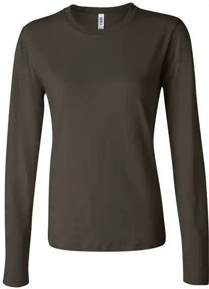 Bella + Canvas 6500 Womens Jersey Long Sleeve Tee Dark Gray Heather